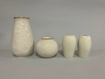 Group Of Four Ivory Lenox Porcelain Bud Vases