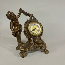 Vintage Louis XV Style Brass Kaiser Mantle Clock, West Germany