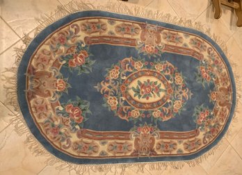 Chinese Style Hand Tufted And Hand Carved Oval  Wool Rug By Gabdon