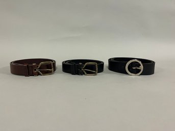 Three Womens Casual Leather Belts