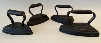 Four Antique Wrought Iron Irons