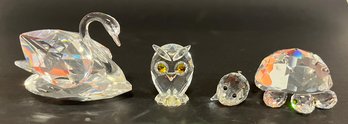 Group Of Four Swarovski Glass Figurines