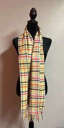 Coach Legacy Ivory Tattersall Cashmere And Wool Scarf