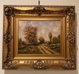 T.C RANDELL (20th C)  Oil On Canvas Painting Of An Autumn Landscape