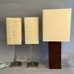Group Of Three Table Lamps, Modern