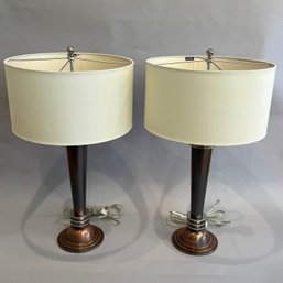 Pair Of Frederick Cooper Mid Century Style Copper Lamps