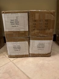 4 Cases Of Holiday Light Express Warm White 5mm LED Holiday Lights -NEW AND UNOPENED (retail: $476/case)