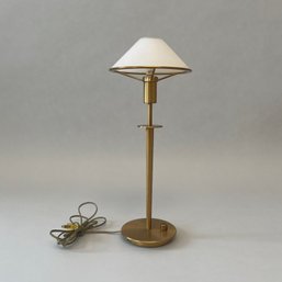 Mid Century Style Brass And Frosted Glass Table Lamp
