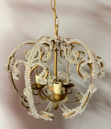 Italian Style Round, Plastic Crystal Lined Chandelier
