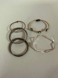Group Of Rhinestone Decorated Bracelets