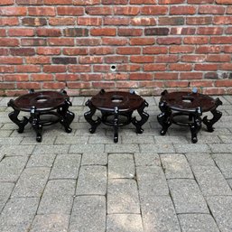 Group Of Three Planter Stands With Glossy Finish
