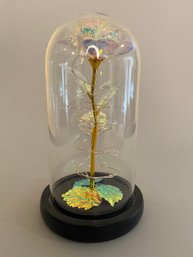 Iridescent LED Rose In Glass Dome