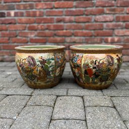 Two Asian Fish Bowls/planters