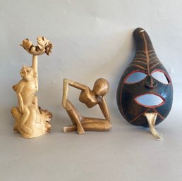 Group Of Three African Souvenirs, Modern