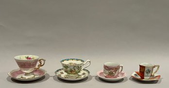 Group Of 4 Unmatched Vintage Cup And Saucer Sets