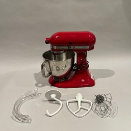 Kitchen Aid Artisan Stand Mixer In Red Including Ice Cream Maker Attachment (image 7)