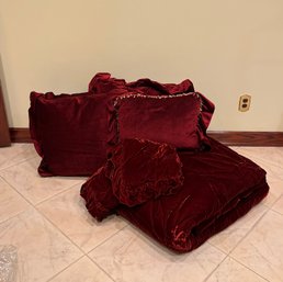 Red Crushed Velvet Bedding