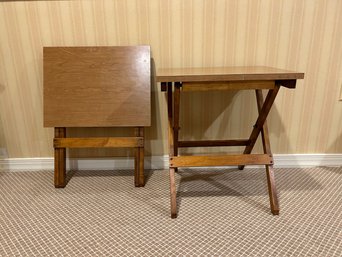 Two Folding Snack Or TV Dinner Tables