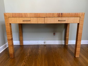 Mid Century Bielecky Brothers Console Table (or Writing Table) New York, Circa 1990 With Chair