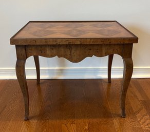 French Provincial Style Accent Table With Inlaid Top