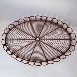 French Style Red Metal Wire Tray
