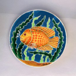 Decorative Fish Plate, Signed And Dated On Front: A. Oviedo, '93