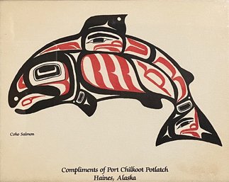 Print Of An Alaskan Coho Salmon, Chilkoot Potlach, Haines Alaska