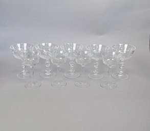 Set Of 9 Cut And Etched Glasses
