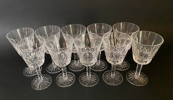 Partial Set Of 10 Waterford Lismore Claret Wine Glasses