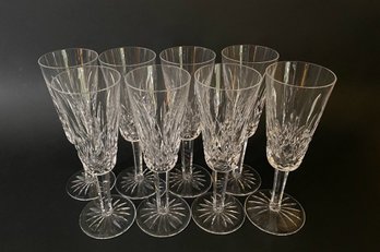 Set Of Eight Waterford Lismore Champagne Flutes
