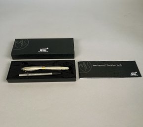 Sterling Silver Mont Blanc Meisterstuck No. 146 Fountainpen With Original Box, C. Late 20th Century