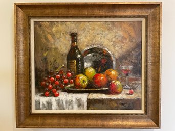Unknown Artist, Still Life Of Wine And Fruit, 20th Century