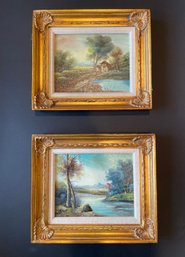 Santi (Italian, 20th Century), Pair Of  Impressionist Style Landscape Paintings