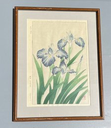 Kawarazaki Shodo, Irises, Japanese Wood Cut, 1940-1950