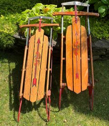 Two Flexible Flyer Sleds