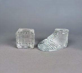 Waterford Baby Shoe And Waterford Children's Block