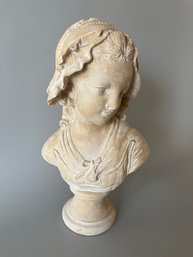 After Grinham Niam, Painted Plaster Bust Of Peasant Girl, Paris