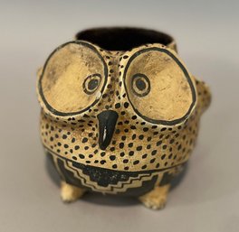 Robert Rivera, Placitas, New Mexico, Owl Effigy Gourd Pot, 1991