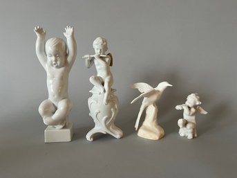 Group Of White Glazed Vintage Porcelain Figurines: Staffordshire, Bing & Grondahl, Capodimonte, JHR Germany