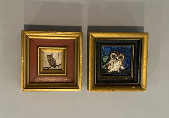 Rosell Trailer And Bette Harris, Miniature Owl Paintings, 1972
