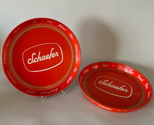 Two Tin Schaefer Beer Trays By Canco