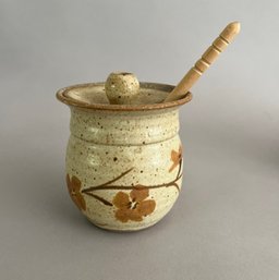 Glazed Pottery Honey Pot, With Drizzled, New Mexico