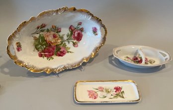 Vintage Porcelain Bowls And A Tray, Early 20th Century, Germany