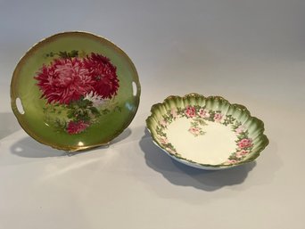 Vintage Porcelain Platter & Rosenthal R C Crown Malmaison Bavaria Bowl, Both Early-mid 20th Century, Germany