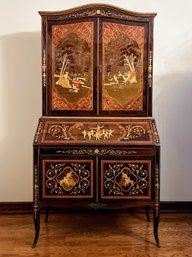 Neoclassical-inspired Marquetry Inlaid Secretary Desk, Modern
