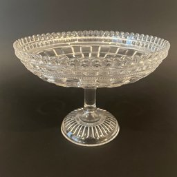 Early American Pressed Glass Compote On Stem