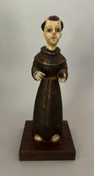 Painted And Carved Wood Santos Figure With Old Christie's Auction Label