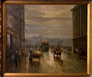 T. E. PENCKE (FRENCH, B. 1929), Paris Street Scene