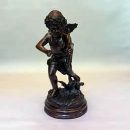 Decorative Metal Statuette Of Cupid, Modern