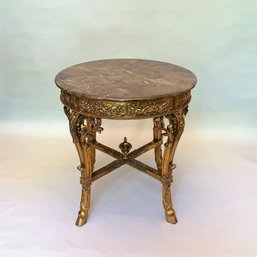 Neoclassical Style Giltwood Marble Top Center Table, 20th Century